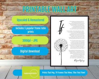 Kipling Poem If PRINTABLE Art - Motivational Quote Wall Decor, Inspirational Poetry Print, Leadership Digital Download for Home or Office