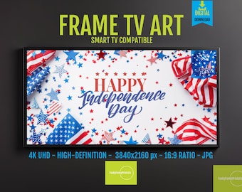 American Flag Art for Samsung Frame TV - Patriotic 4th of July Stars & Stripes Digital Decor, USA Independence Day Wall Artwork, 241