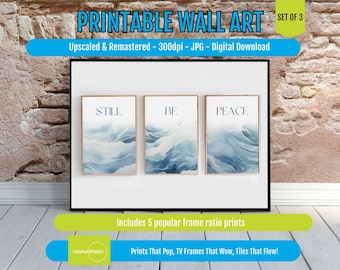 Christian Wall Art Set – Peace Be Still Bible Verse Prints, Modern Christian Home Decor, Scripture Wall Art for Home or Office