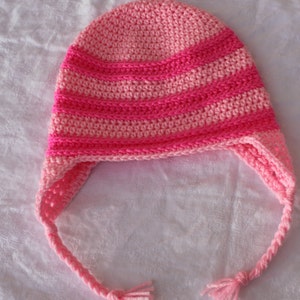 Crochet handmade Edith hat. Despicable me inspired beanie with earflaps and braids. Infant-Adult sizes