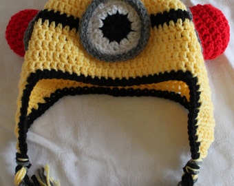 Crochet Minion Hat: Handmade Beanie with Braids