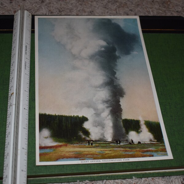 Vintage yellowstone national park print - Giant Geyser, Yellowstone - 6 by 9 inches