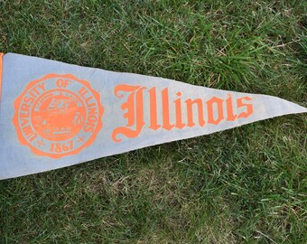 Vintage Illinois Wool Pennant