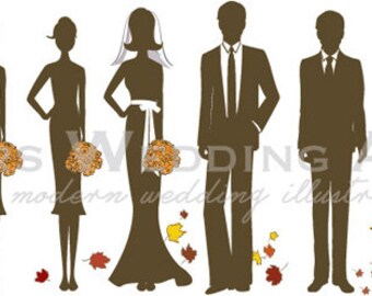 Silhouette Wedding Program 10 - Autumn Leaves