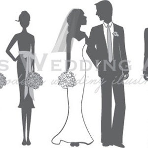 Silhouette Wedding Program Wedding Party 6 image 1