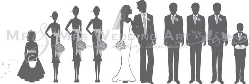 Silhouette Wedding Program Wedding Party 6 image 1