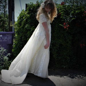 1960s Vintage Bianchi Lace Wedding Gown Sz S