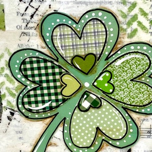 St Patricks Day Decor, shamrock decor, Four Leaf Clover, Shamrock Sign, oh so very lucky image 2