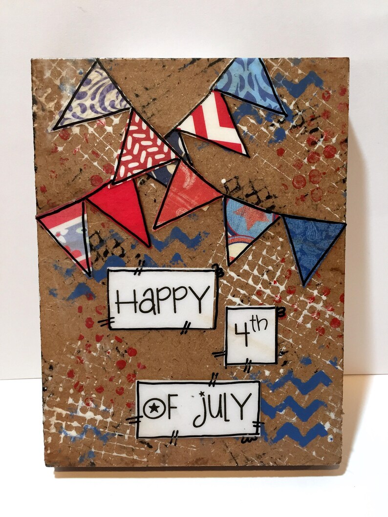 Feliz 4 De Julio Arte De La Pared Patriotica Estandartes Etsy