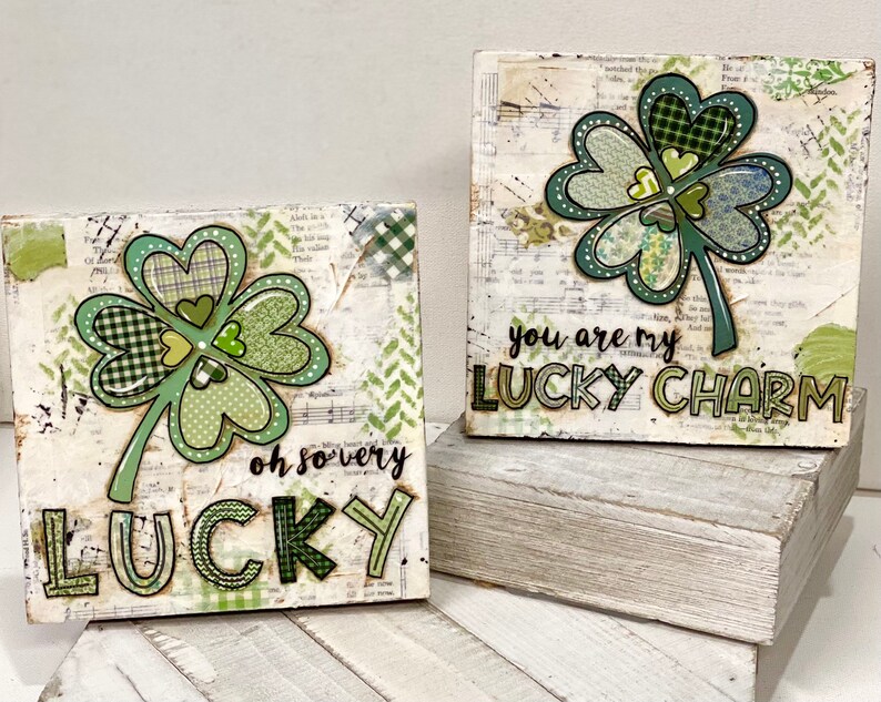 St Patricks Day Decor, shamrock decor, Four Leaf Clover, Shamrock Sign, oh so very lucky image 7