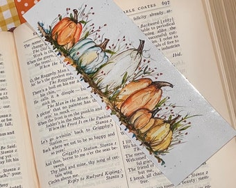 Fall pumpkin Bookmark, pumpkin bookmark, watercolor pumpkins bookmark, Book collector, painted pumpkin