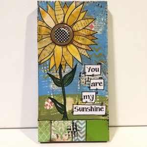 Sunflowers You are my sunshine sunflower sign Song Lyric Art image 2