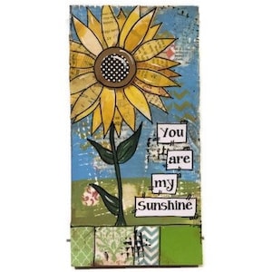 Sunflowers You are my sunshine sunflower sign Song Lyric Art image 1