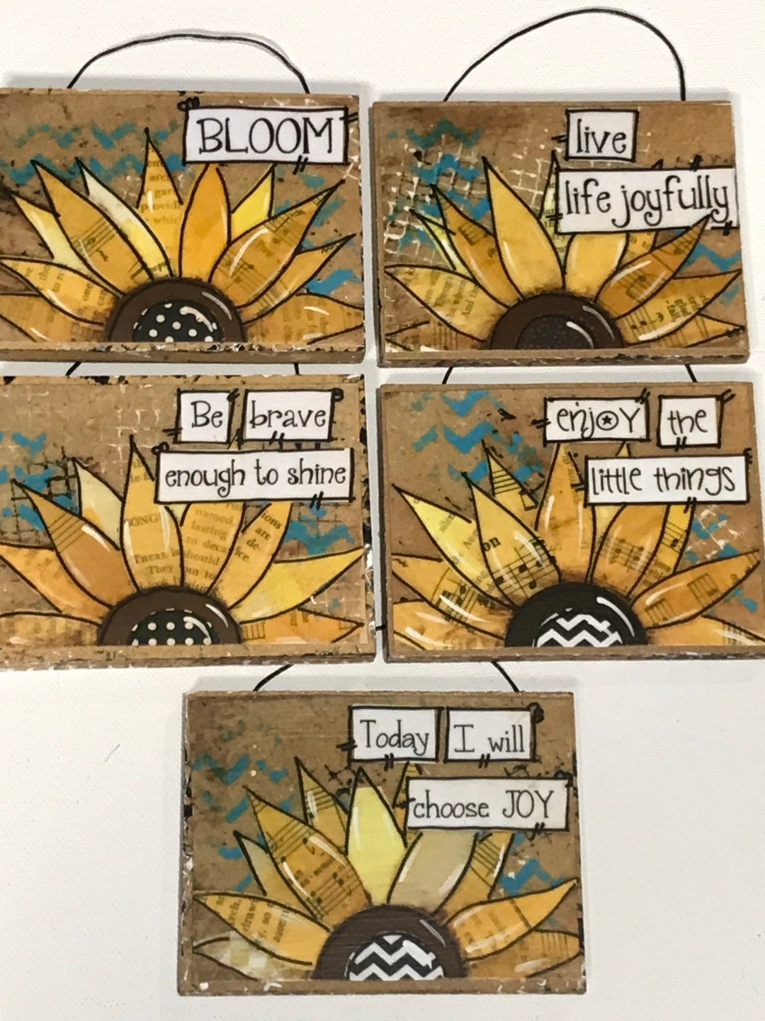 Joy Sunflower Sign Wreath Attachment Print Home Decor Sweet Little Sign ...