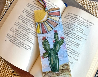 Cactus Bookmark, bloom where you are planted, Book love, Page Holder