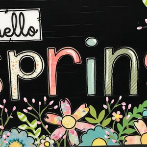 Spring Signs Wood, Hello Spring Sign, Spring Sign, Home Decor, Spring Flowers, Spring Decor image 3