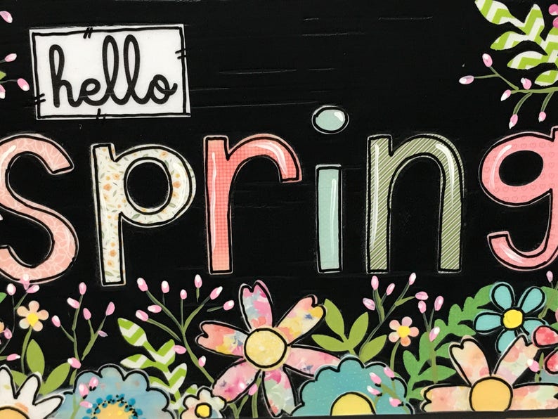 Spring Signs Wood, Hello Spring Sign, Spring Sign, Home Decor, Spring Flowers, Spring Decor image 3