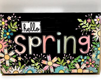 Spring Signs Wood, Hello Spring Sign, Spring Sign, Home Decor, Spring Flowers, Spring Decor