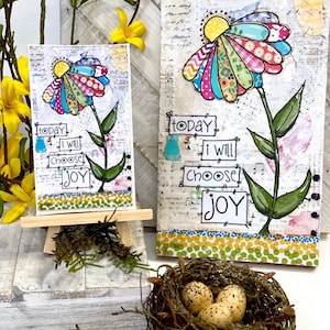 Today I will choose Joy, Flower Decor , Boho Daisy, Flower Sign with saying image 2