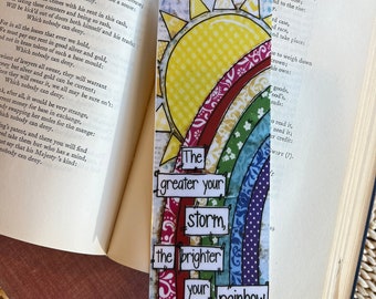 Rainbow Bookmark, the greater your storm, Book love, Page Holder