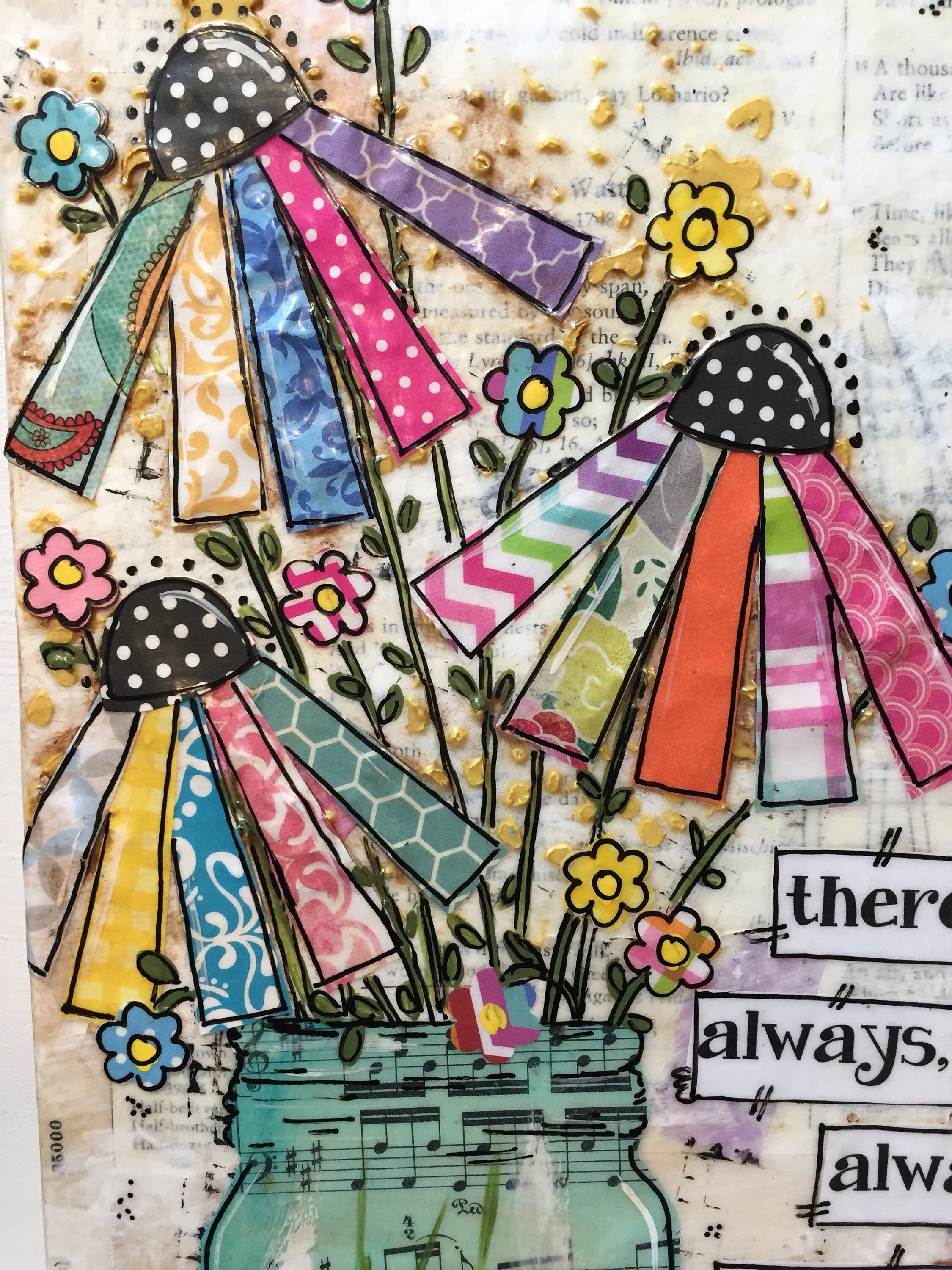 Floral Wall Art Mason Jar of Flowers Home Decor | Etsy