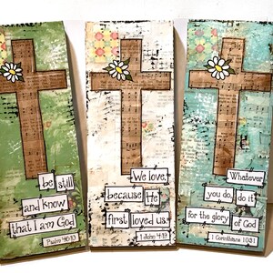 Painted Cross Religious Decor Bible Study Gift Etsy