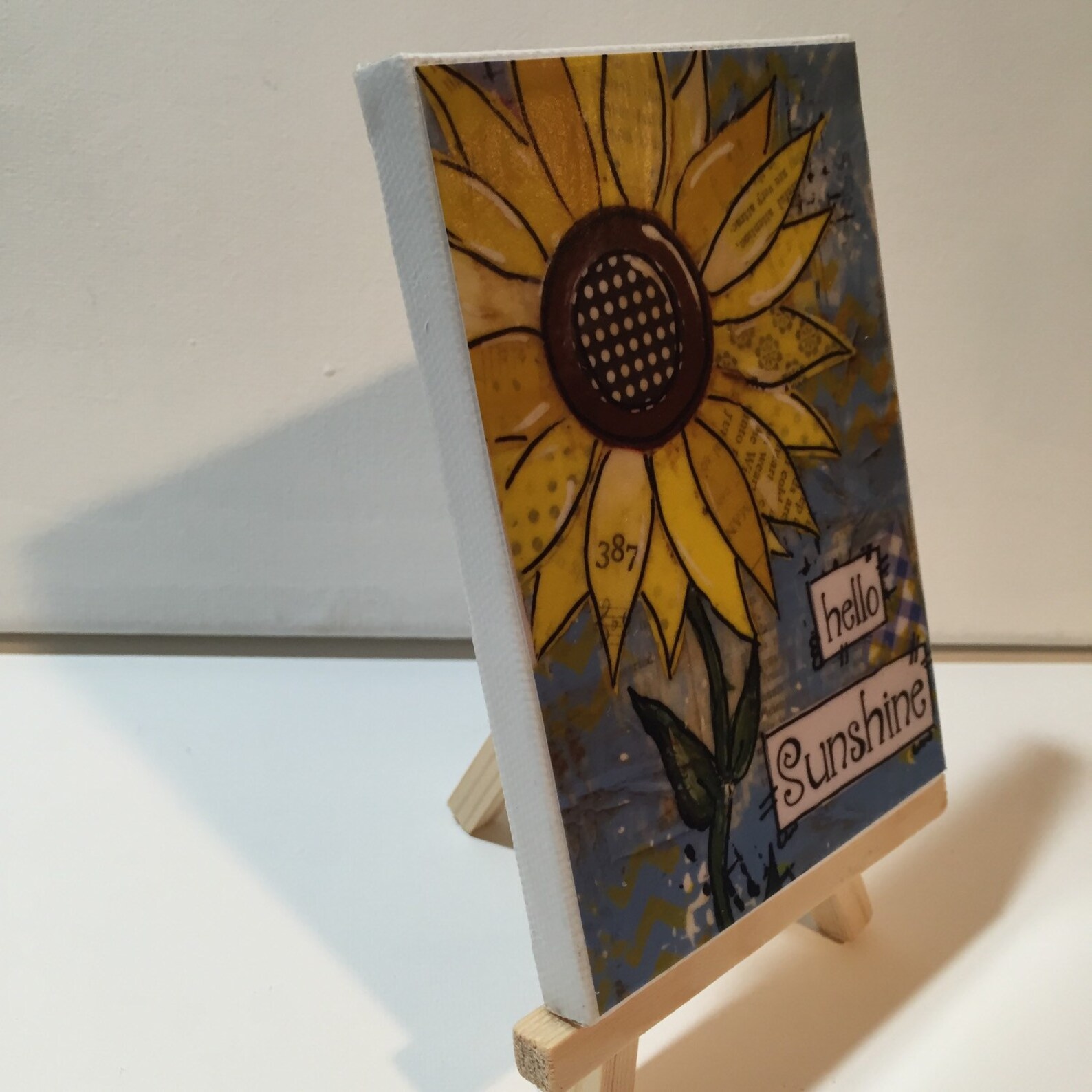 Sunflower Print Print and Easel Set Hello Sunshine Etsy