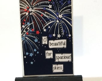 Patriotic Print- Fireworks Painting-4th of July decor