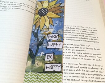 Sunflower Bookmark, Be Happy Bookmark