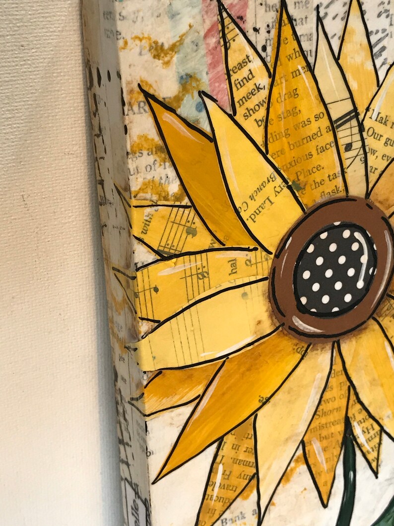 Sunflower Sign Decor Sunflowers Art Mixed Media You Belong Among the ...