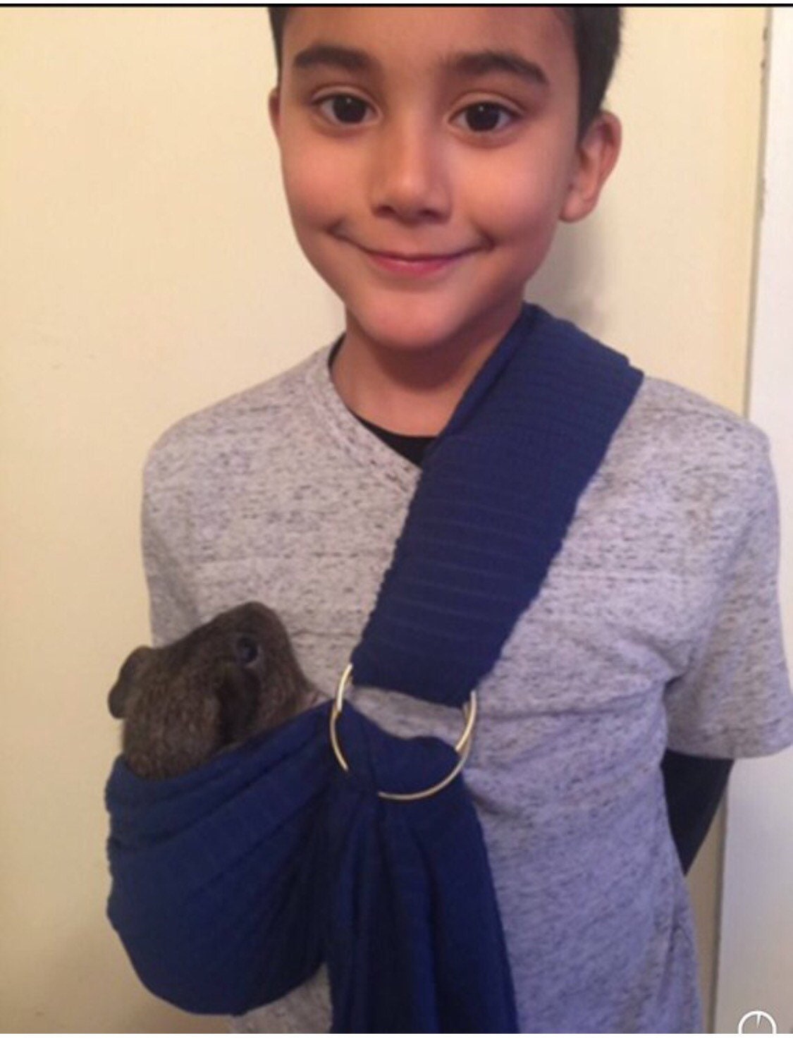 Blue Adjustable Guinea Pig Sling handmade small pet carrier bonding pouch