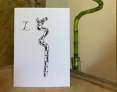 L is for Lucky Bamboo - Illustrated Alphabet Houseplant Card