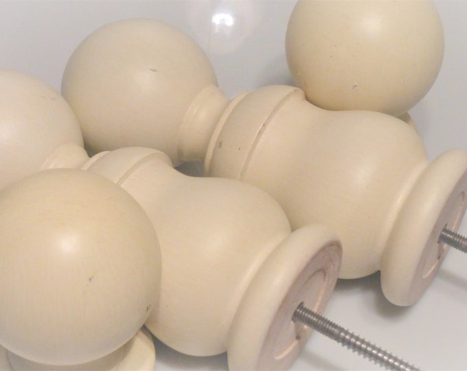 BX59 Set of FOUR POSTER BED Finials Bed Post Vintage Bed White Bed