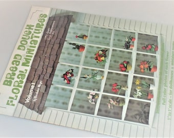 BK9 - 1976 BREAD DOUGH Floral MINIATURES Barbara Meyer Craft Publications Volume 1 #7126 Cactus Flower Pot Window Pane Flowers Flower Vase