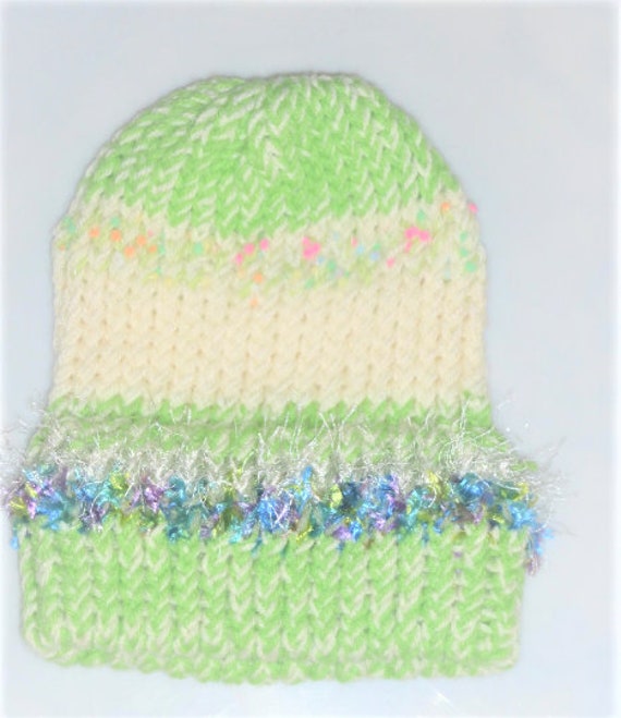 ST3-HATS Thick Wool Handknitted Hat Vintage Handkn