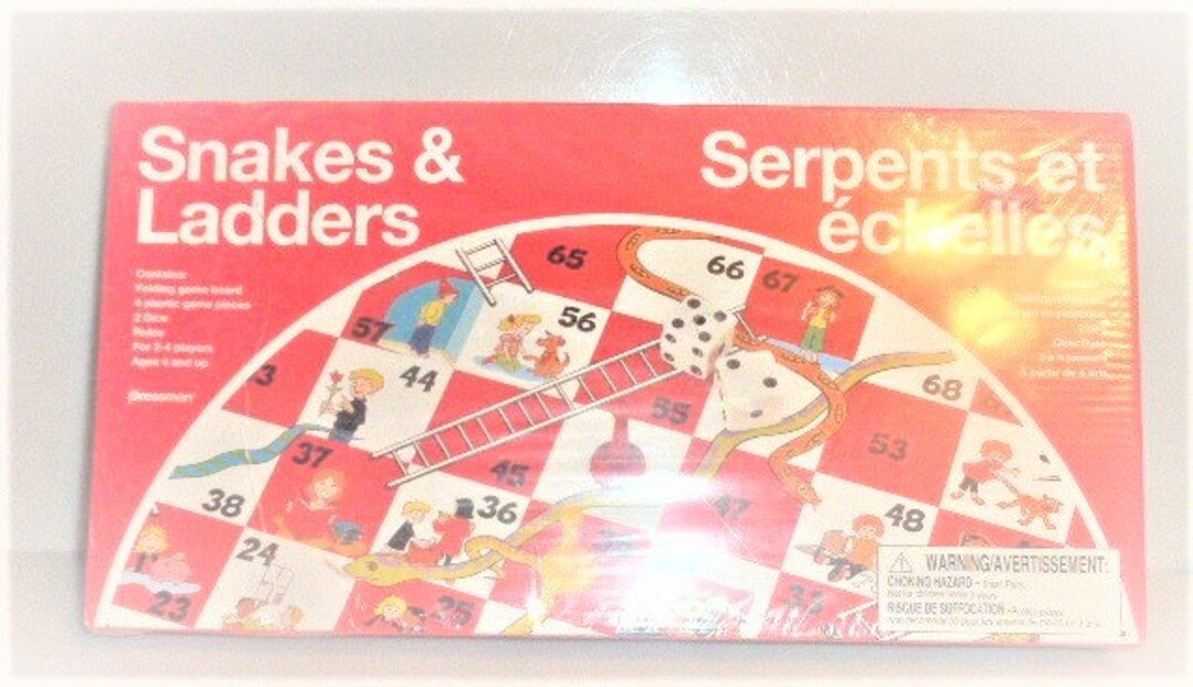 BX24 Pressman SNAKES & LADDERS Board Game 8050A Kids Game Etsy