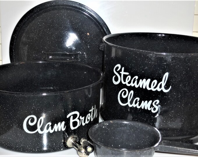 BS Huge STEAMED CLAMS Clam Cooking Pot Extra Pot Corn Enamel Pot W