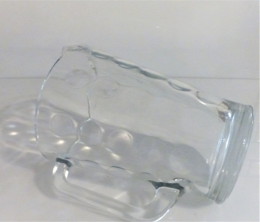 BN13 Heavy Vintage GLASS JUICE JUG Glass Pitcher Bubble Etsy