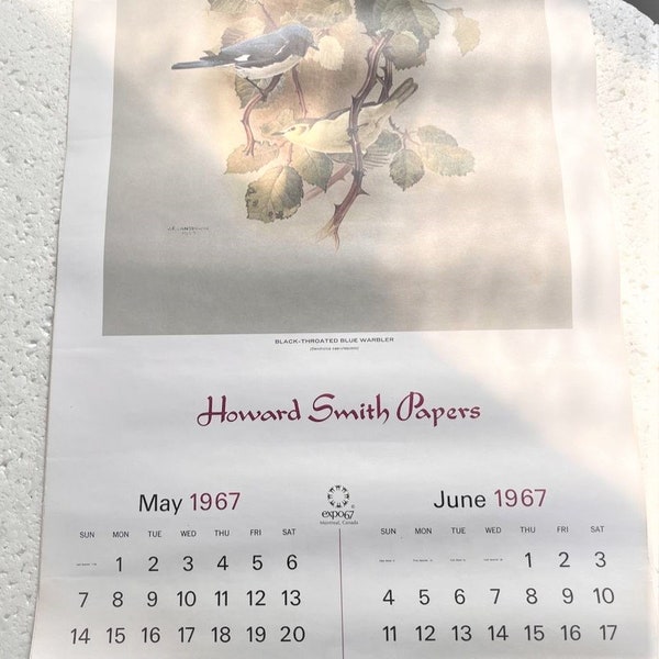 BX55 - 1967 Domtar Pulp & Paper Ltd. HOWARD SMITH PAPERS Calendar Wildlife Birds