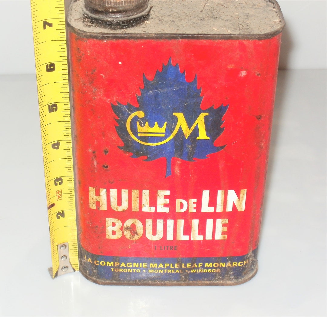 BN5 CM Crown BOILED LINSEED Oil Metal Tin Can Advertising Can Store