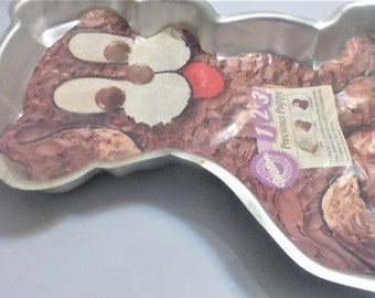 BNA 1991 Wilton PRECIOUS PUPPY Cake Pan Baking Pan Birthday Cake Dog Cake Pan Party Dog Birthday Party Puppy