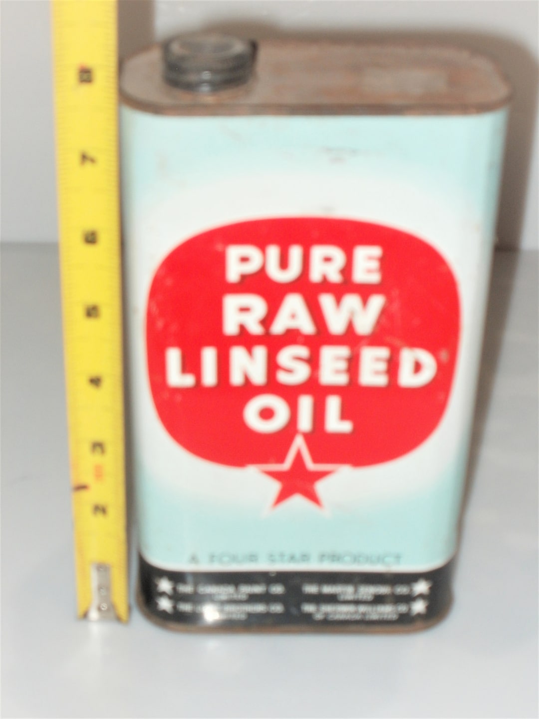 BN5 Star PURE RAW LINSEED Oil Metal Tin Can Advertising Can Store Display Memorabilia Etsy
