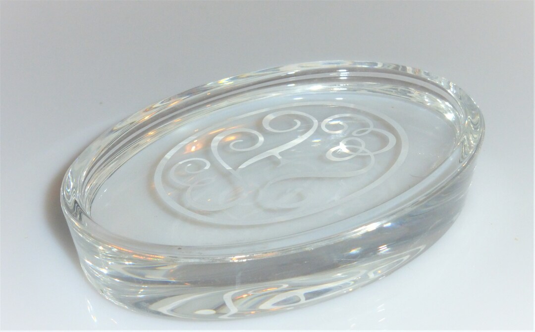 BX29 THICK Glass SOAP HOLDER Clear Glass Soap Holder Vintage Etsy