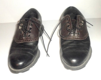 42917 Etonic Lite Golf Shoes 9.5 US 8.5 UK 42.5 EUR Vintage Golf Shoes Vintage Leather Golf Shoes Brown Leather Shoes