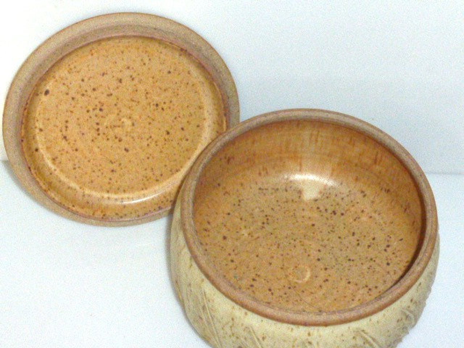 BLK1 Vintage POTTERY BOWL 6 1/2 w/ LID Signed Pottery Etsy