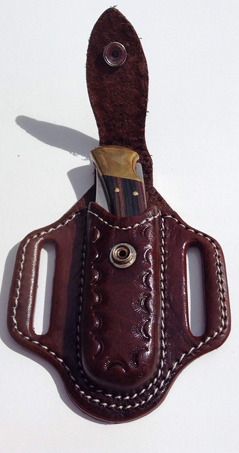 6 Buck 110 SNAP Knife Holder DARK BROWN Pancake Sheath Etsy