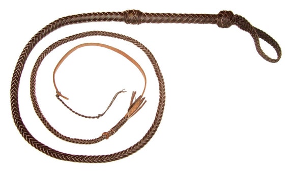 INDIANA JONES BULL WHIP HUNTER BROWN REAL COWHIDE LEATHER 10 FOOT LONG BULLWHIP