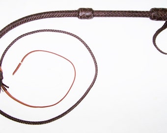 6 ft 16Plait Dark Brown Real Leather Bullwhip Well weighted whip