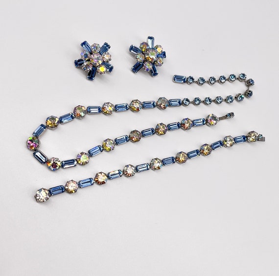 FENICHEL Baby Blue and AB Rhinestone Parure - MCM… - image 3