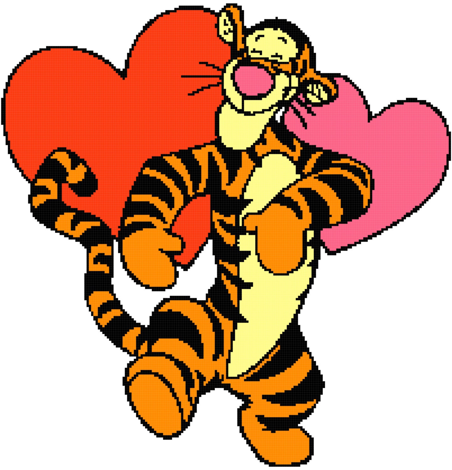 Tigger Inspired Crochet Graph Patter/ Cross Stitch Pattern Etsy